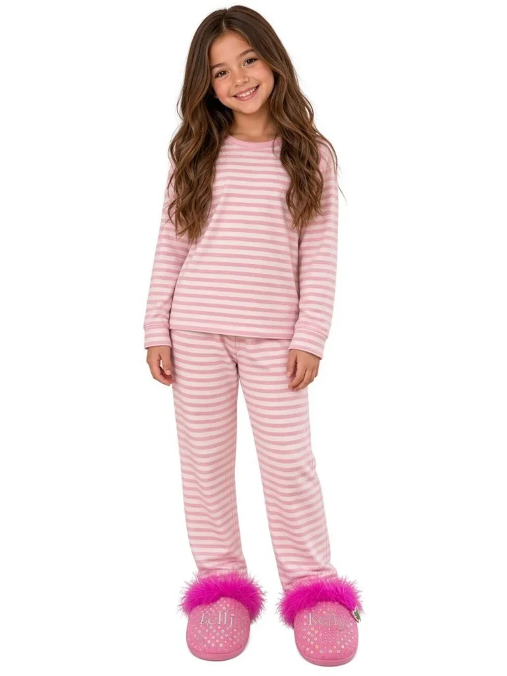 Lelli Kelly House Slippers Fur Shoes Fuchsia Pink 5 Youth Girl Sequin 37 NEW